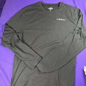 hollister black long sleeve tee size L